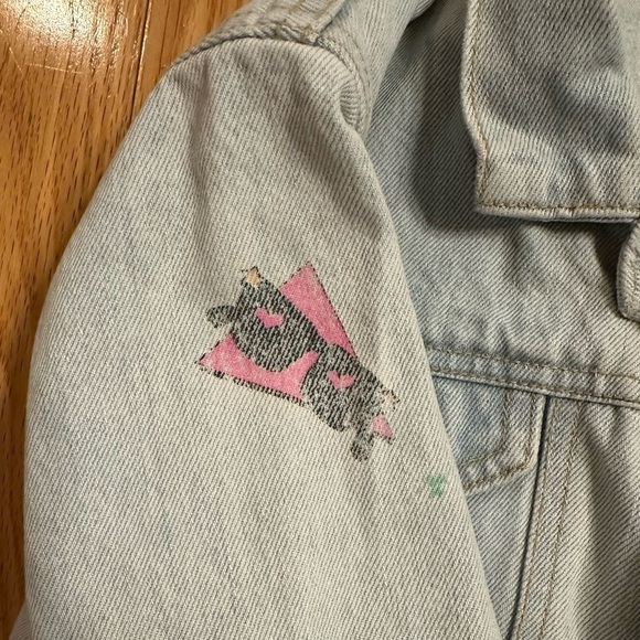 VTG 80s Baby GUESS Jean Jacket G Marciano Sunglasses Graphic 6 Light Wash Denim - Picture 2 of 8